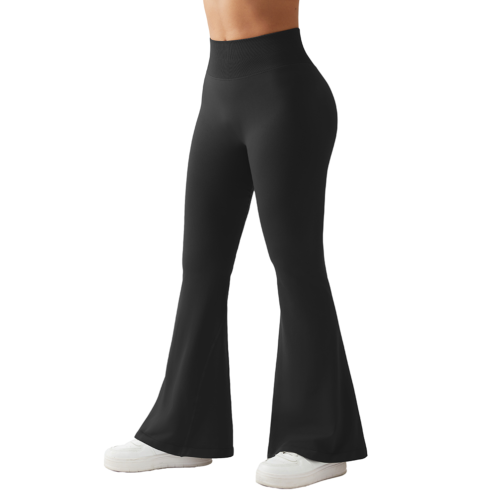aufflackern Gamaschen Frauen Yoga Hosen Yoga Hosen Breite Bein Hohe Taille Fitnessstudio Fitness Hosen lässig Streetwear Sport Ausgestelltes Hosen Damen: M / Azurblau