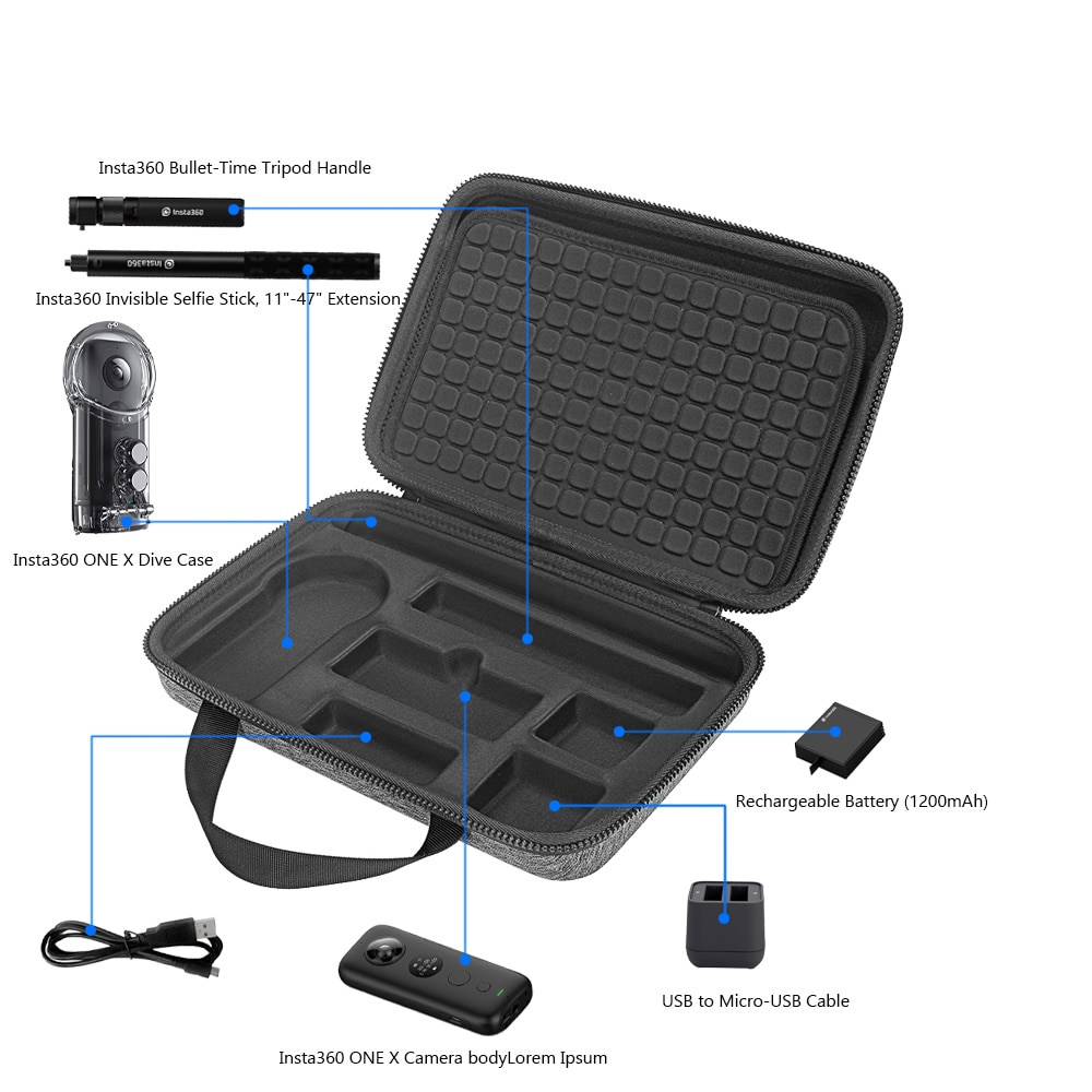 Neueste EVA Hartschalenkoffer für Insta360 eins X 360 Aktion Kamera und Zubehör Schutz Lagerung Kasten Tragbare Tasche