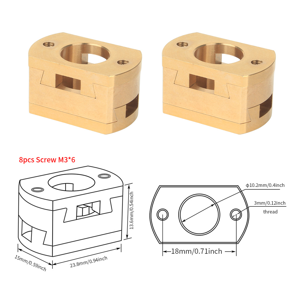 Ender 3 Z-as schroefkoppelingen Oldham-koppeling voor CR10 S4 S5 CR10S PRO Ender3 Pro V2 3S BLV 18/16 mm T8-schroef 3D-printeronderdelen: WHITE