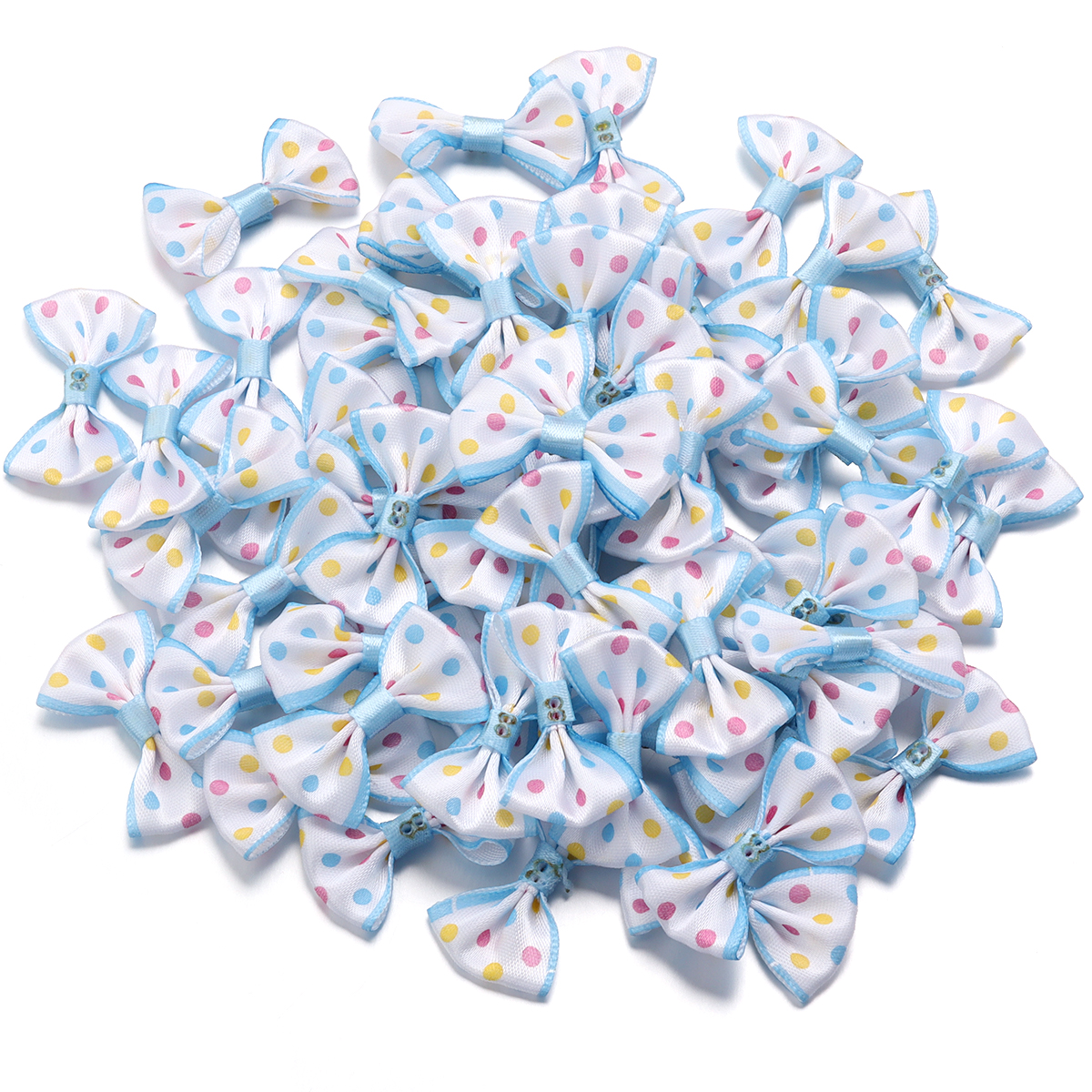 Lazos de cinta de poliéster con puntos ondulados, lazos coloridos para manualidades de costura, a mano, accesorios para el cabello, 2,7x3,7 cm, 30 unidades por lote: Latón envejecido