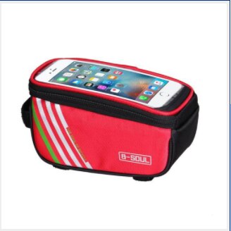 Waterdichte Fietstas Nylon Bike Cyling Mobiele Mobiele Telefoon Bag Case 5.5 ''6'' Fietstassen Frame Voor Tube tassen Accessoires: Rood