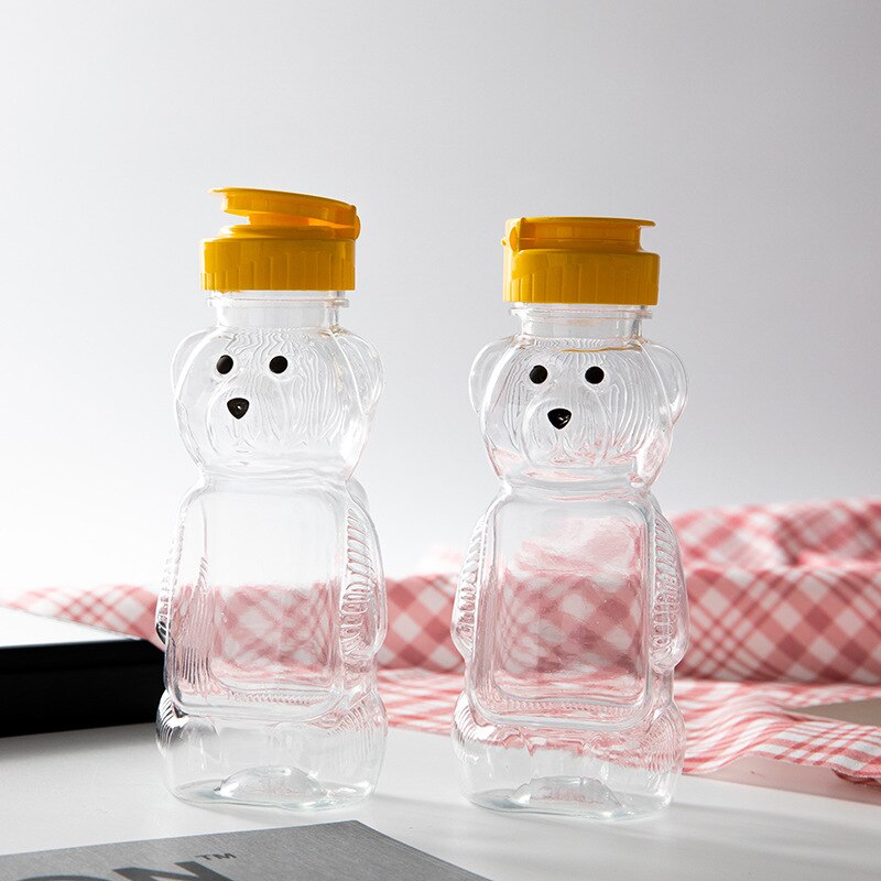 1pc 240ml Plastic Squeeze Condiment Bottles Bear Shape Honey Sauce Mustard Jam Dispenser Plastic Bear Honey Bottle