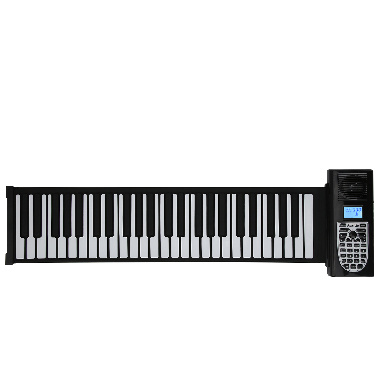 Soft Keyboard Piano 49-Key Roll Up Elektronische Multifunctionele Verdikte Polyfone Siliconen Hand Gerold Piano (Zonder Batterij)