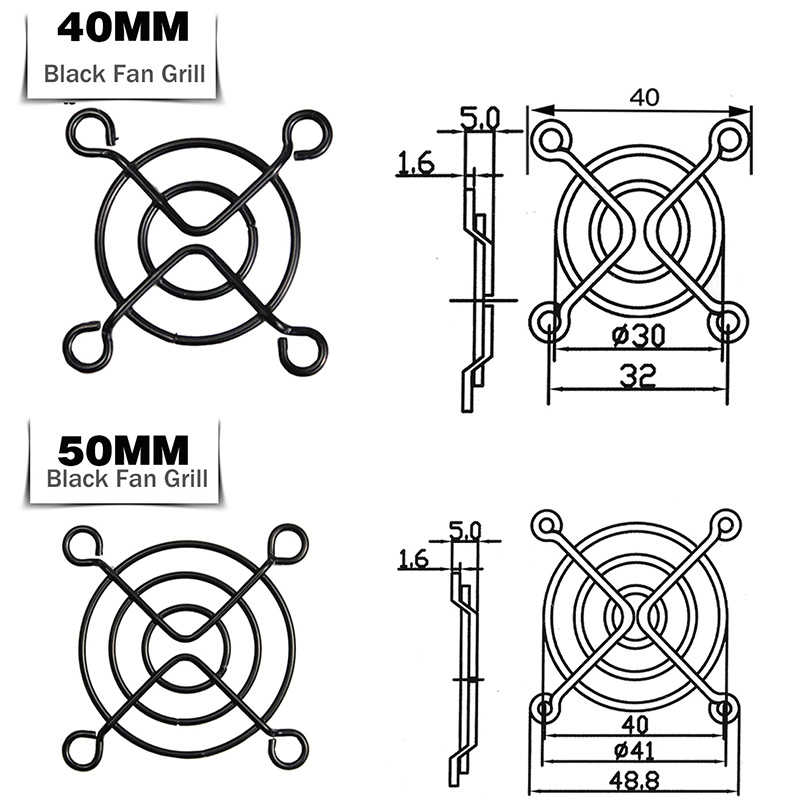 10 pezzi griglie per ventole rete metallica protezione per le dita rete protettiva griglia per ventola custodia per computer griglia per ventola 60/70/80/90/92/120/140MM maglia