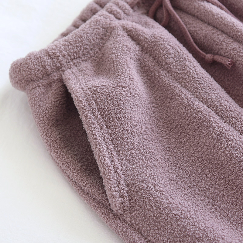 Pantalones de Casa gruesos y cálidos para mujer, ropa de dormir de terciopelo para parejas, de talla grande, suelta, de pijama, para invierno,