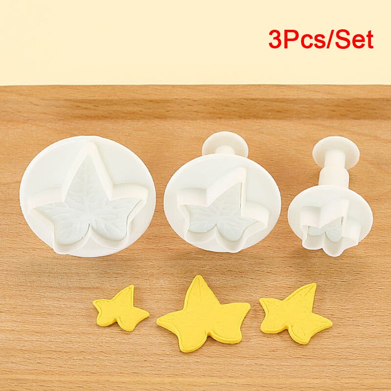 Maple Leaf Plunger Fondant Mold Cutter Cake Cookie Decorating Fondant Cookie Cutter Diy Keuken Bakken Cake Decorating Gereedschap: Set 2