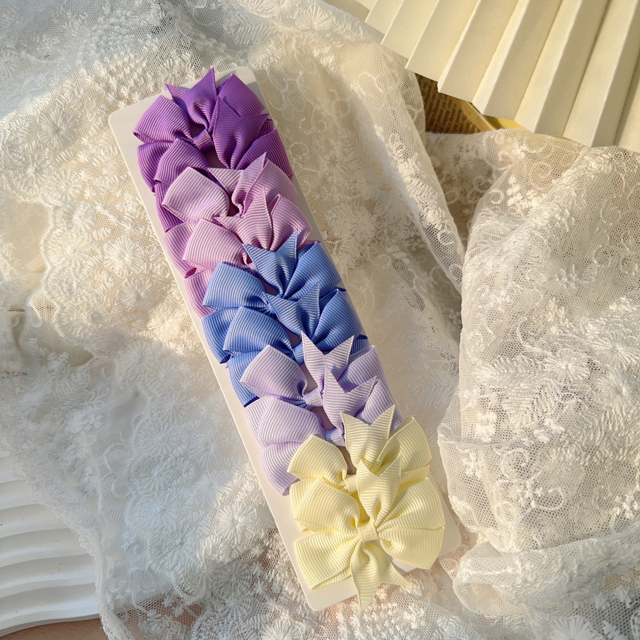 6-10 Uds. Pinzas para el cabello con lazo bonito para niñas, pinzas para el pelo con lazo colorido, pasadores hechos a mano, accesorios para el cabello para niños: Azul