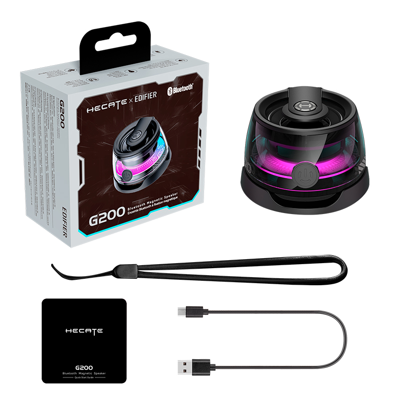 Edifier Hecate G200 Magnetic Bluetooth Speaker Outdoor Camping Portable Mini Speaker Bluetooth 5.3 RGB Lighting 7H Playtime: Default Title