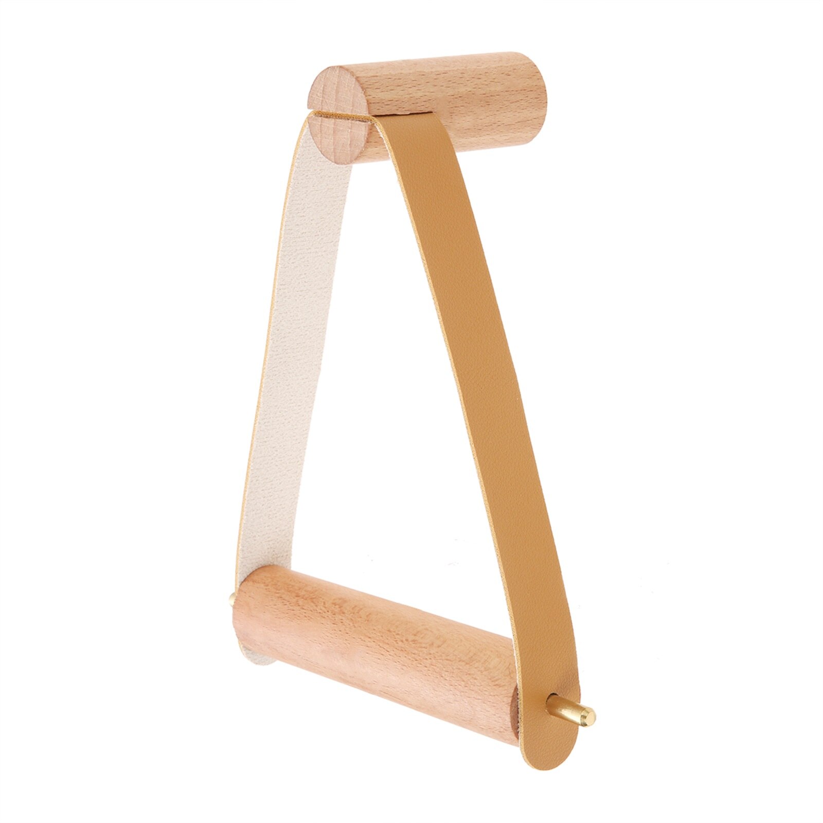 Soporte de madera + cuero/latón para papel higiénico, rollo de cuerda colgante, toallero de montaje en pared, Beige/marrón, decoración del Hogar, baño, Hotel y cocina, 1 unidad: Brown