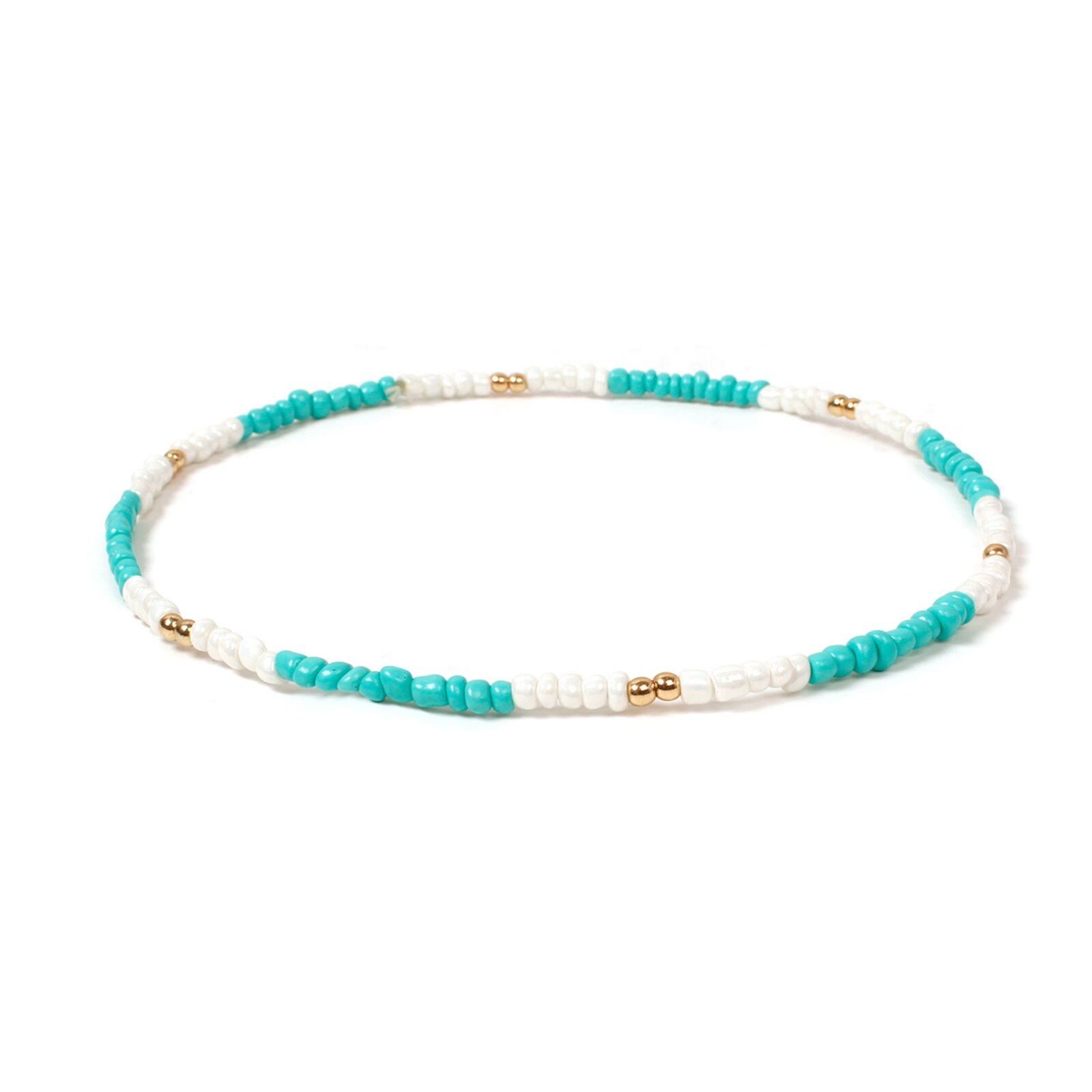Naszyjnik w stylu boho mały naszyjnik ze szklanymi koralikami Multicolor krótki Chokers Charm naszyjniki słodki naszyjnik dla kobiet dziewczynki 40cm długości: 15