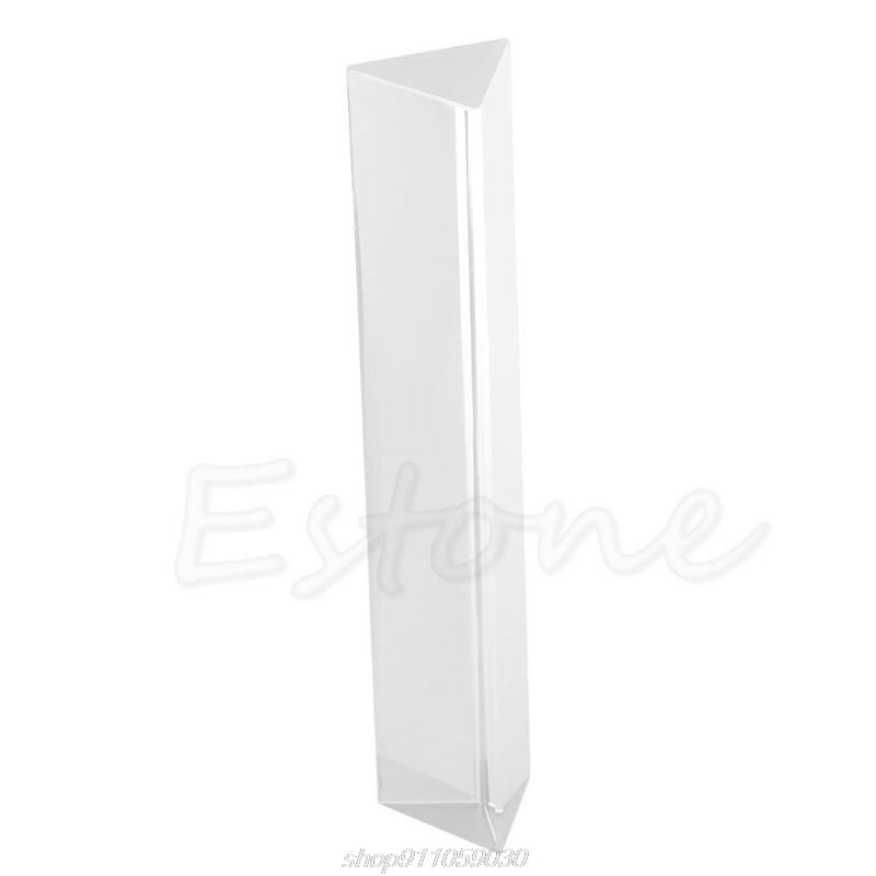 Optical 6" 15cm Glass Triple Triangular Prism Physics Teaching Light Spectrum D25 20
