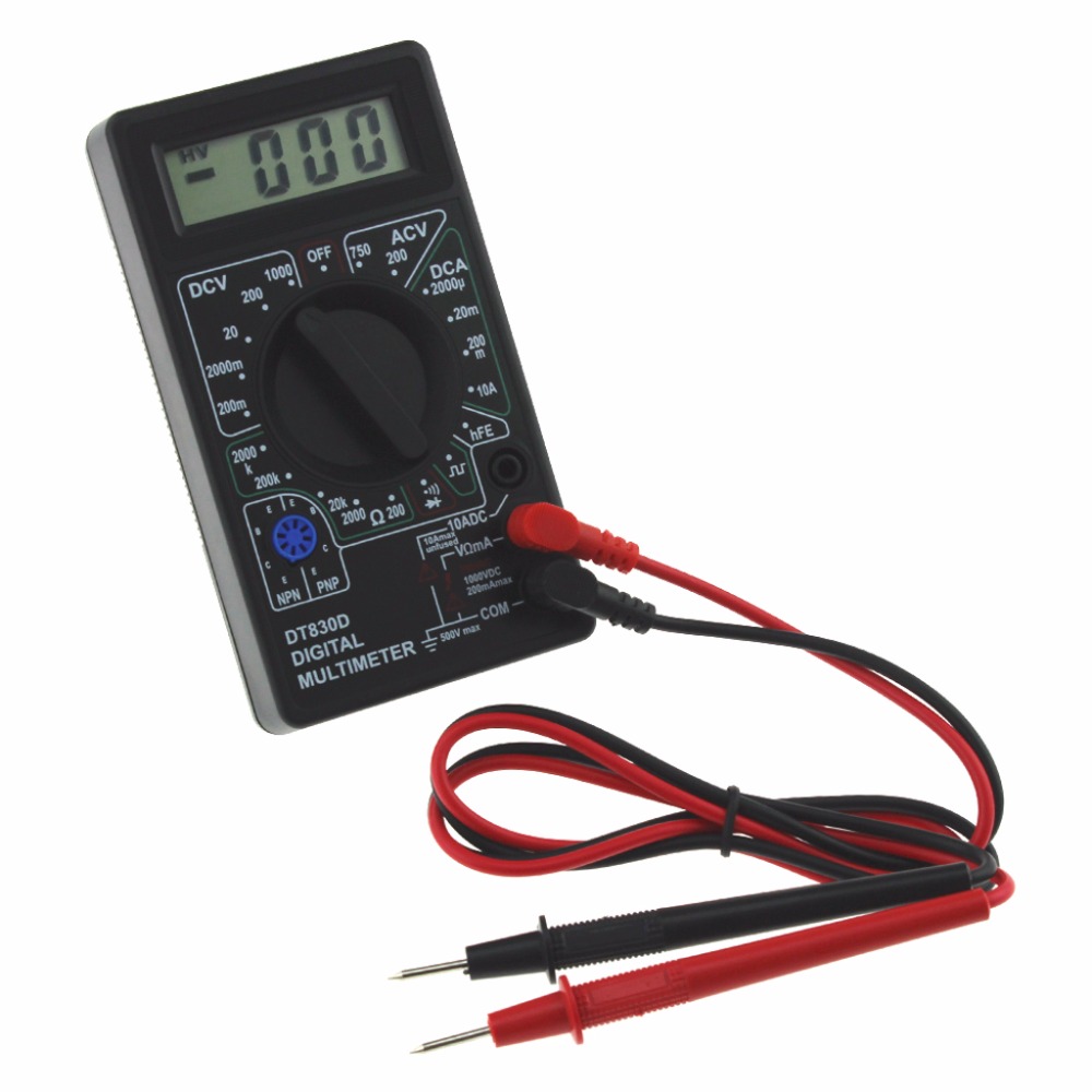 AIMOMETER Digital LCD Multimeter with Buzzer Voltage Ampere Meter Test Probe DC AC
