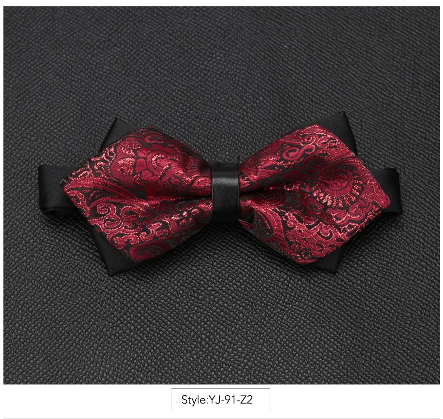 Nœud papillon pour hommes, accessoires luxueux, cravate noire, costume Commercial formel, pour cérémonie de mariage,: YJ-91-Z2
