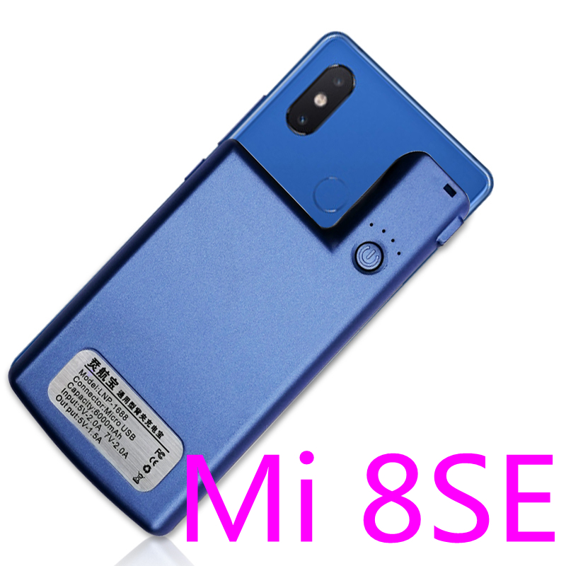 Funda de cargador de batería externa para Xiaomi Mi 8 8 SE, carcasa portátil, powerbank Capa: Mi 8se-Blue