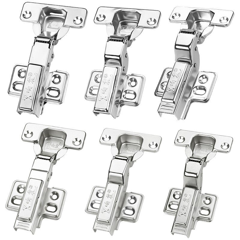 Half Overlay Stainless Steel Damping Hinges Hydraulic Hinge Buffer Cabinet Cupboard Door Hinges Furniture Hardware