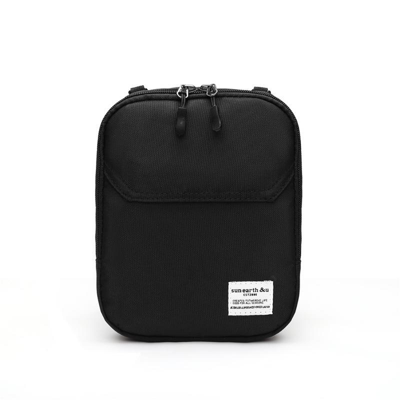 Nylon messenger bag casual business solid schouder crossbody handtas crossbody tas canvas messenger bag: Zwart