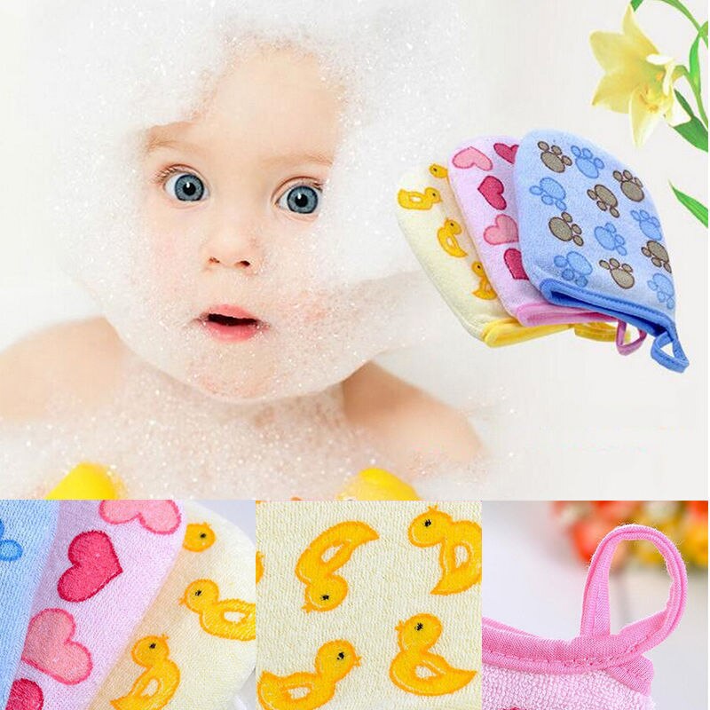1pc baby barn spædbarn tegneserie blød badning badeværelset handske skum gnid brusebad svamp eksfolierende vaskeklud håndklæde