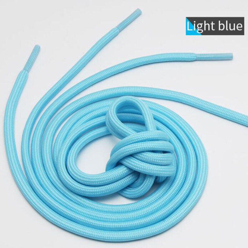 Lacets de sécurité fluorescents unisexe, 1 paire, 120/140cm, ronds et phosphorescents, pour chaussures de Sport, basket-ball en toile: Bleu / 120 CM