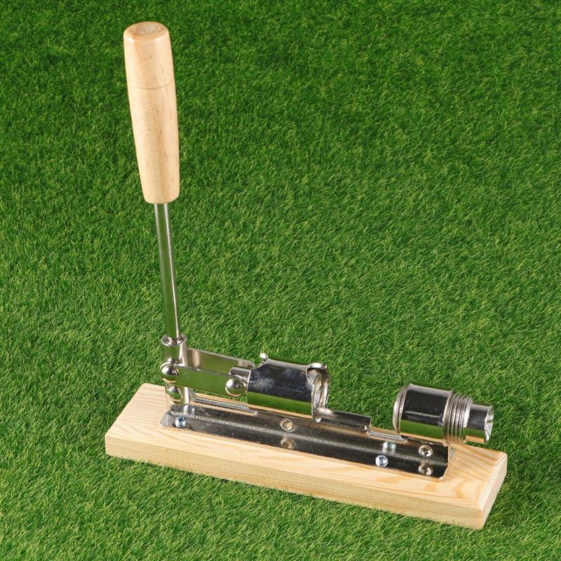 1pc Nut Cracker Hand-press Mechanical Wooden Handle Stainless Steel Opener for Pecans Nut Walnut