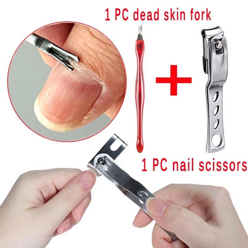 Black/Silver Stainless Steel Nail Clipper Cutter Trimmer Ear Pick Grooming Kit Manicure Pedicure Scissor Tweezer Nail Tools Set: 2pcs