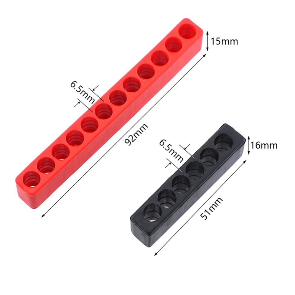 5pcs/set Multi Holes Hex Shank Bit Holder Soft and Moderate Durable Plastic Injection Screwdriver Plastic Head Storage Case
