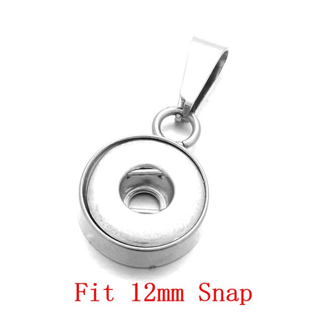 10 stuks/partij drukknopen sieraden vinden roestvrij staal zilverkleur 18mm 12mm drukknopen diy accessoires voor diy drukknopen hanger ketting: 12mm