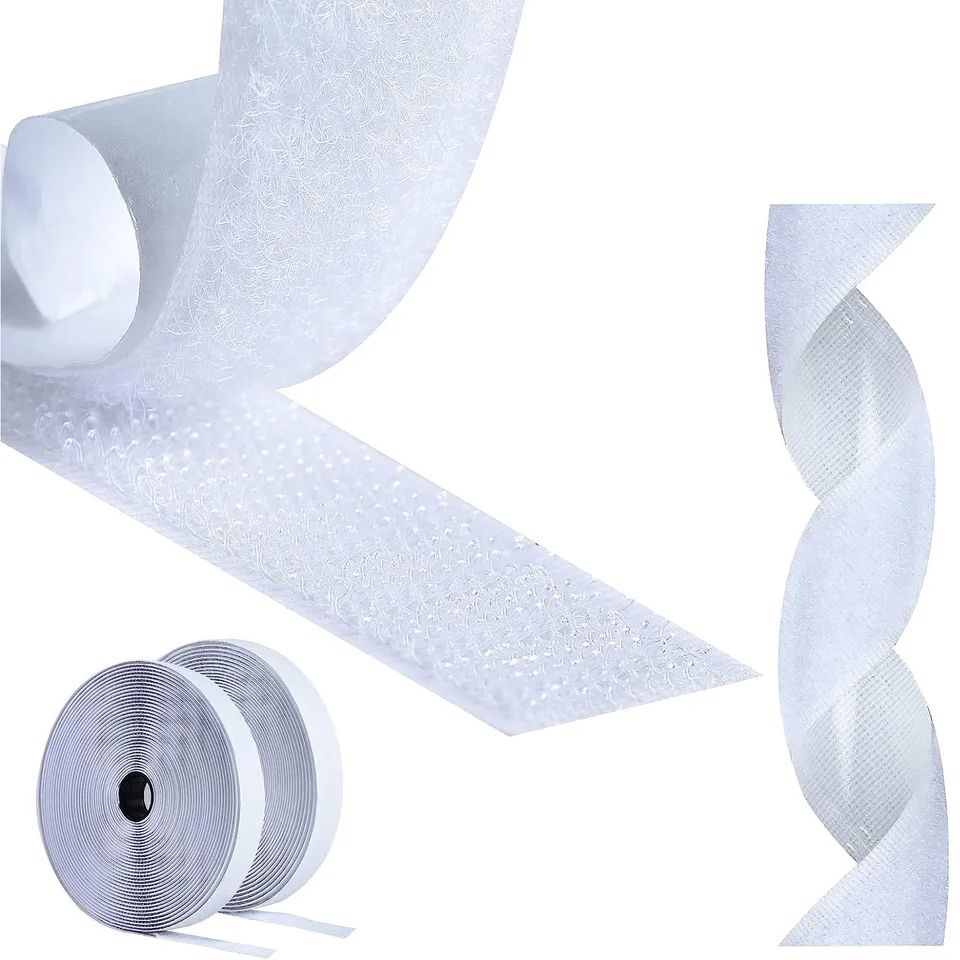 25 meter vita självhäftande kardborreband, magiska klistermärken, repor, dubbelhäftande limremsor 50mm gör-det-själv-tillbehör