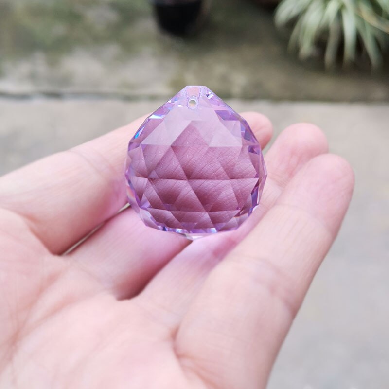 Lámpara colgante de prisma con bola facetada de cristal de colores de 10 uds, lámpara atrapasol para decoración del hogar o boda, pisapapeles de cristal