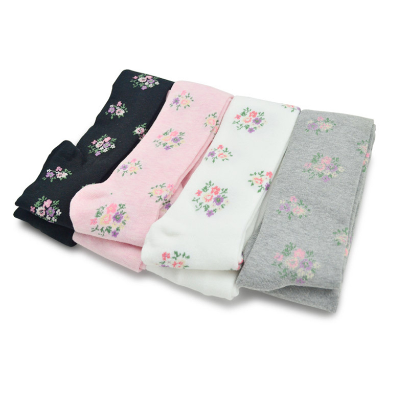 Flower Print Tights for Girls Children Pantyhose Kids Cotton Dance Stockings for Girls Flora Clothing 3-9 Years Spring