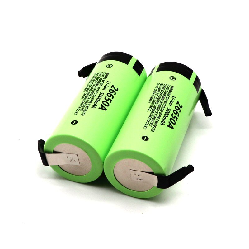 100% original 26650A 3.7V 5000mAh large capacity 26650 lithium ion rechargeable battery (with DIY nickel sheet)