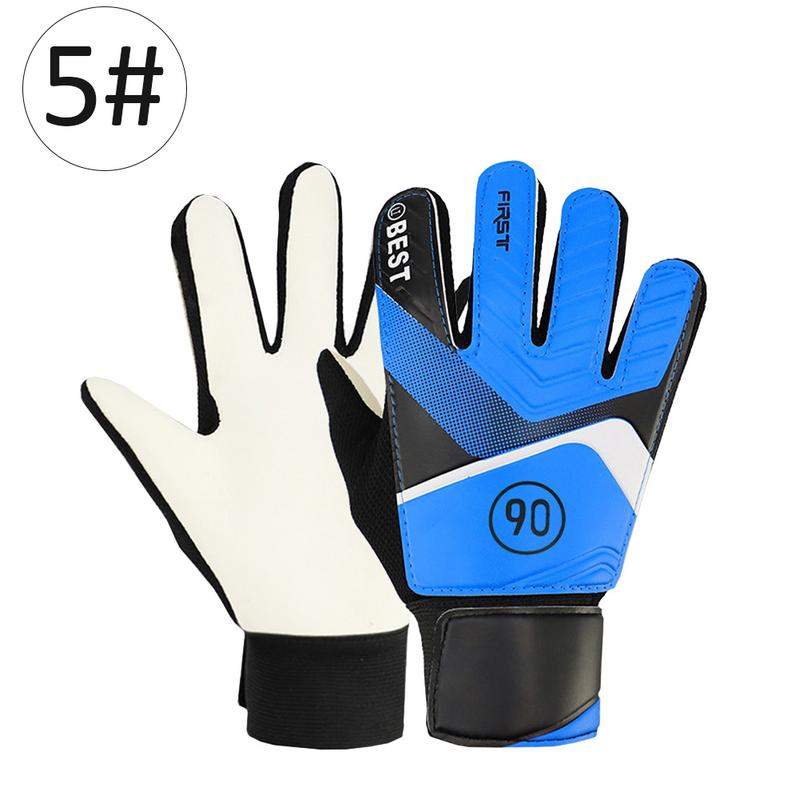 PU Children's Soccer Goalkeeper Gloves Latex Anti-Collision Goalkeeper Gloves For Protecting Hand Wearable Non-slip Gloves: Blue