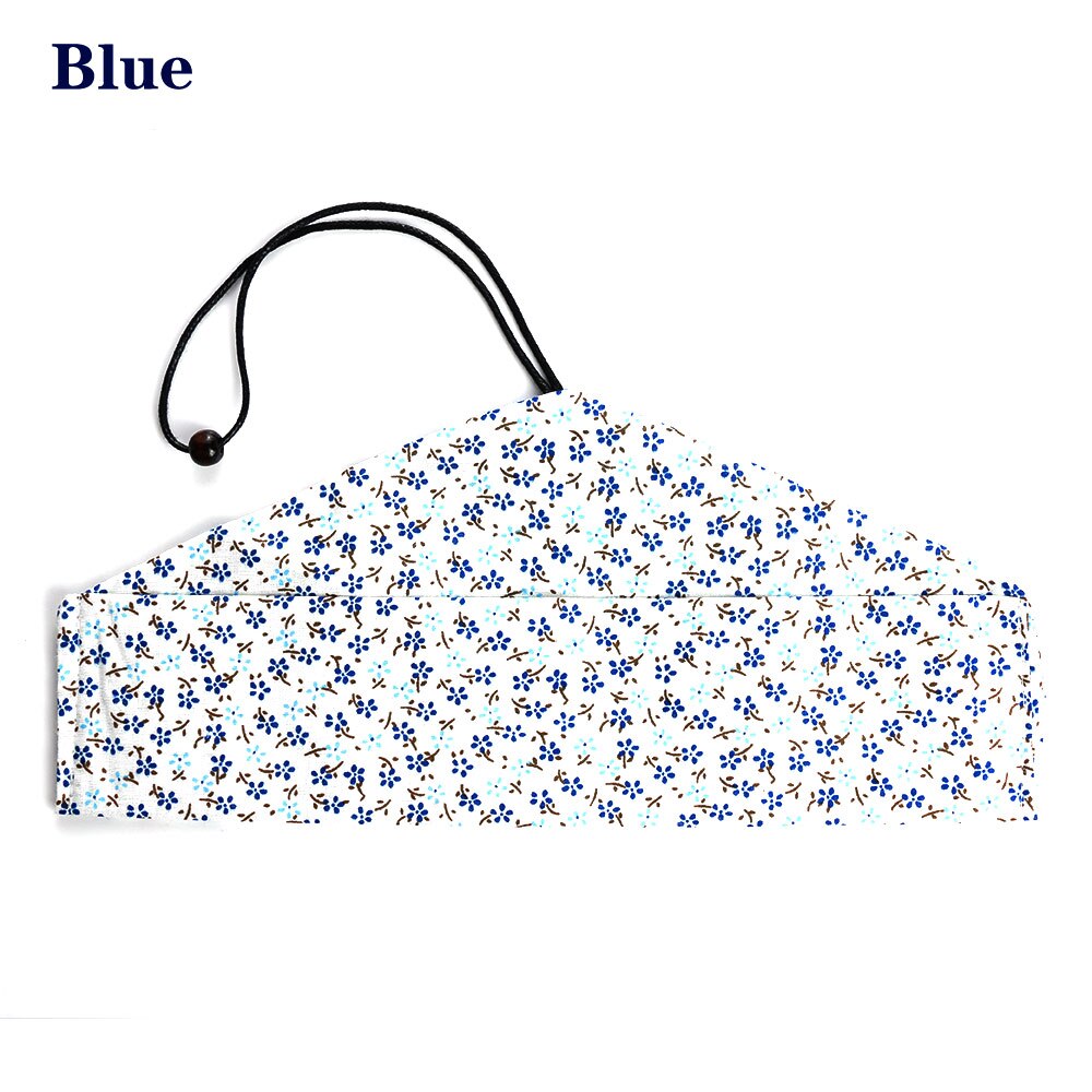 1 SET Pack Tea Scoops Desserts Fruits Serving Travel Dinnerware Suit Spoon Fork Portable Tableware Wooden Cutlery Sets Cloth Bag: Blue