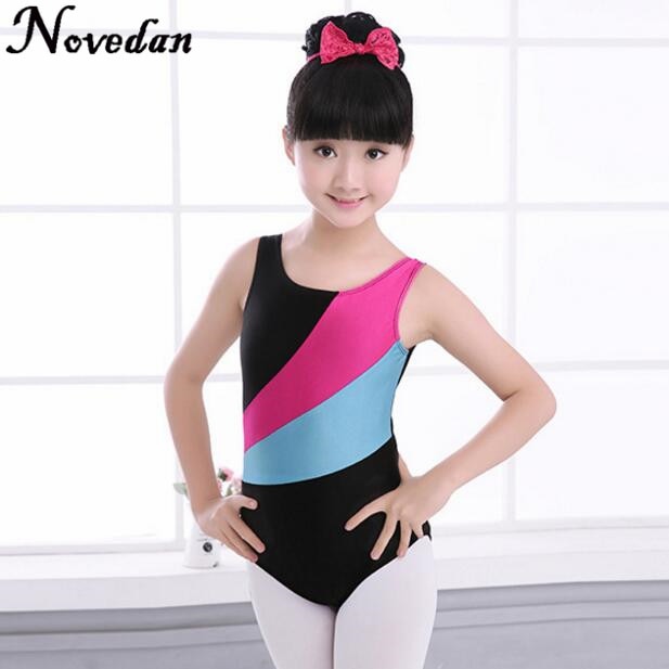 Meisjes skate gymnastiek turnpakje/unitards kinderen spandex tank mouwloos dans ballet turnpakje kinderen danskleding jurk