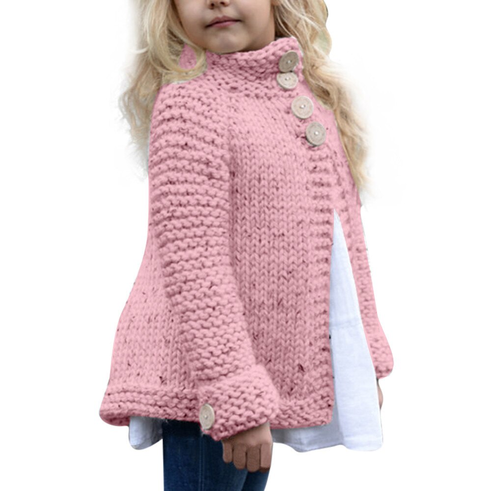 Kids Baby Meisjes Trui Jas Herfst Winter Solid Button Gebreide Dikke Warme Vest Baby Meisje Kleding Uitloper Camisola