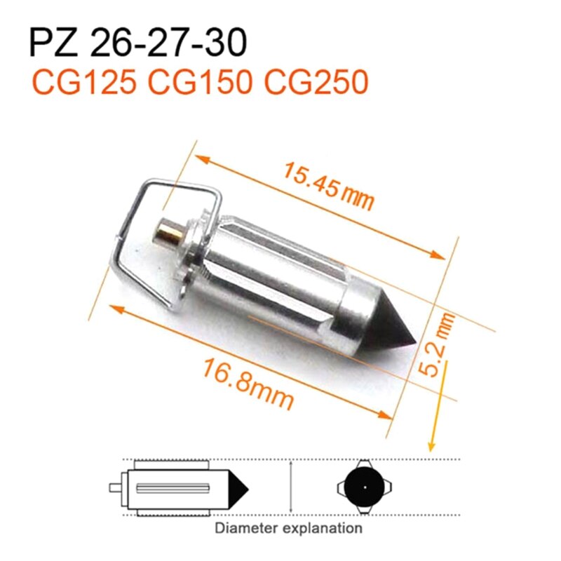 4 Uds carburador válvula-e agujas pieza de reparación para PZ26 PZ27 PZ30 PZ19 CG125 GY6 Q1JB