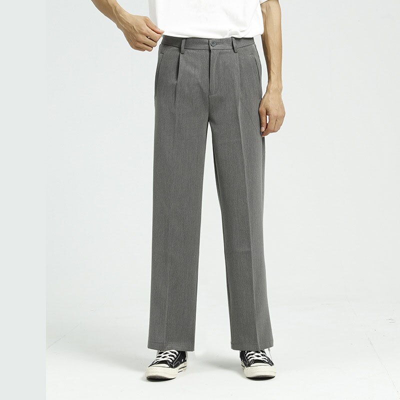 Pantalones de traje recto informales para hombre estilo japonés estilo coreano pantalones de calle holgados Vintage de pantalón de pierna ancha