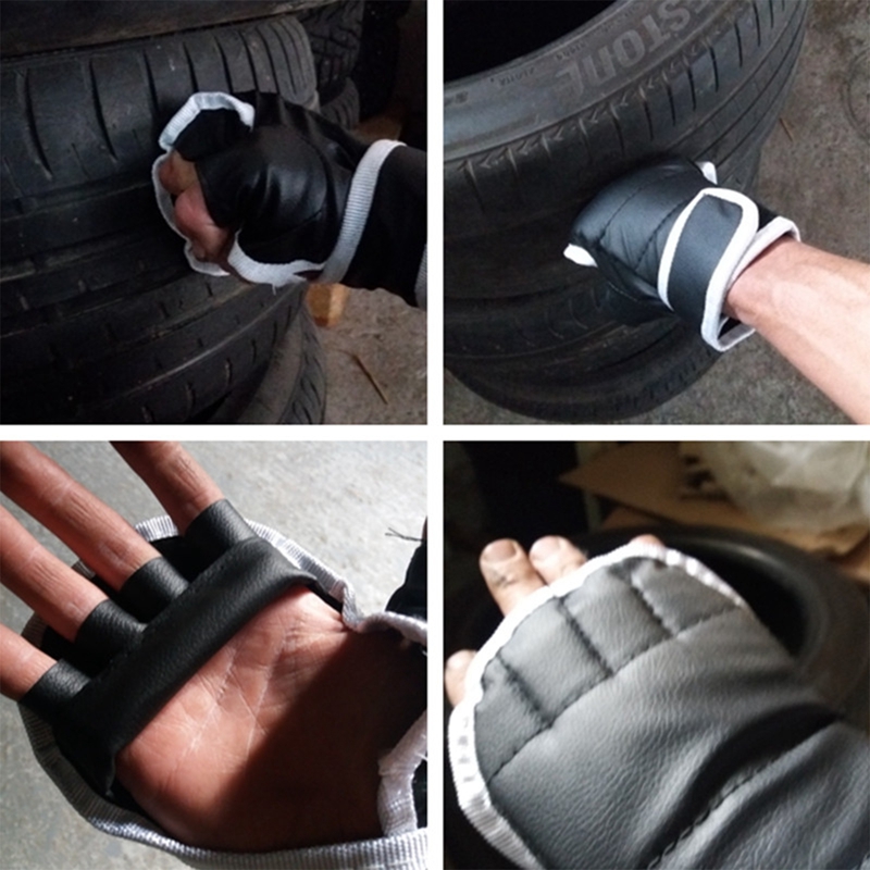 Guantes de entrenamiento Muay Thai, 1 par de manoplas de boxeo para principiantes, guantes acolchados de medio dedo, manoplas de entrenamiento de lucha de cuero de