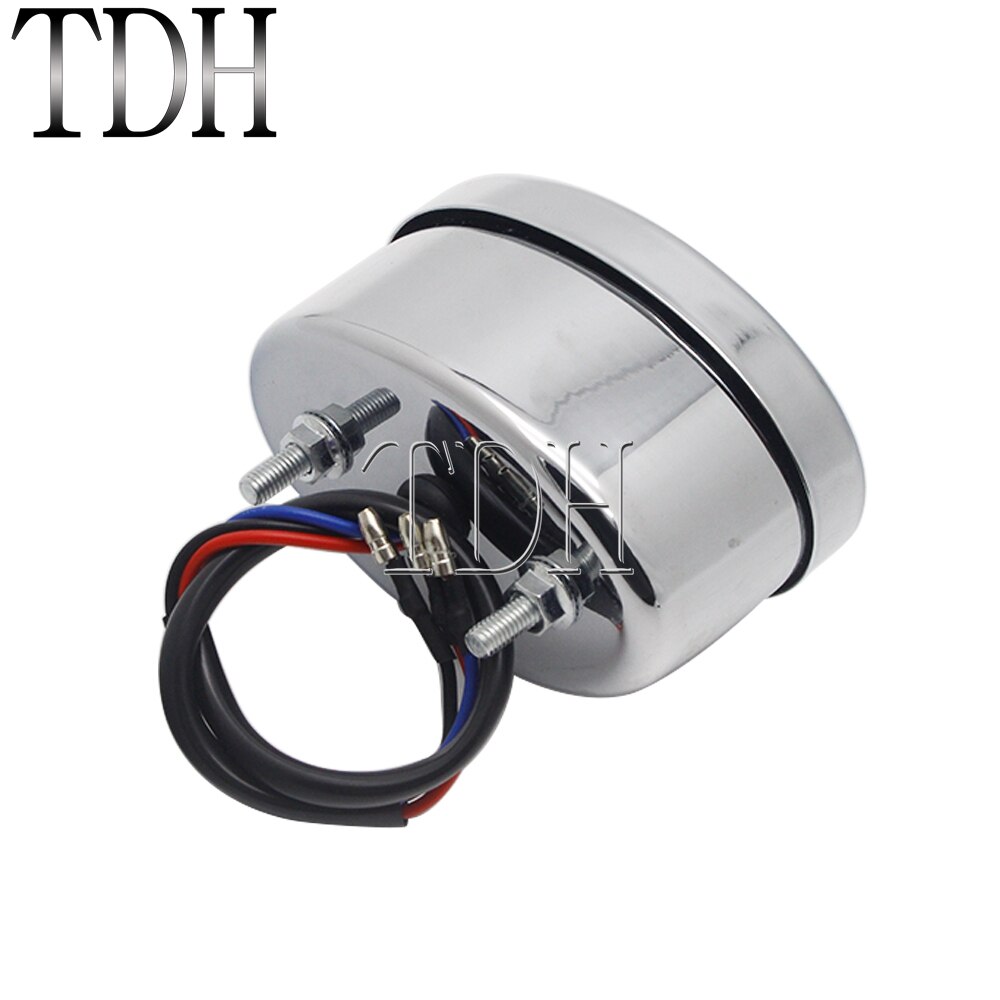 Luz LED cromada para motocicleta tipo Cafe Racer, luz trasera de freno, para matrícula de Harley, Shovelhead, Chopper, Bobber, Softail
