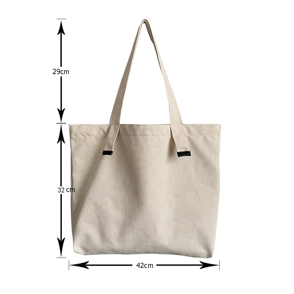 Mode Effen Kleur Tote Bag Beige En Zwart Winkelen Originele Unisex Reizen Canvas Tassen Eco Opvouwbare Shopper Totes Grote Tote