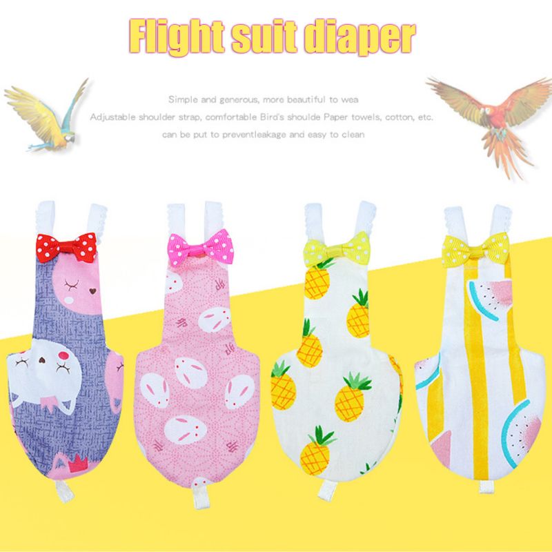 Bird Parrot Diaper Cockatiel Pigeons Flight Suit Clothes Medium Large Pet Birds Feces PocketDrop Ship