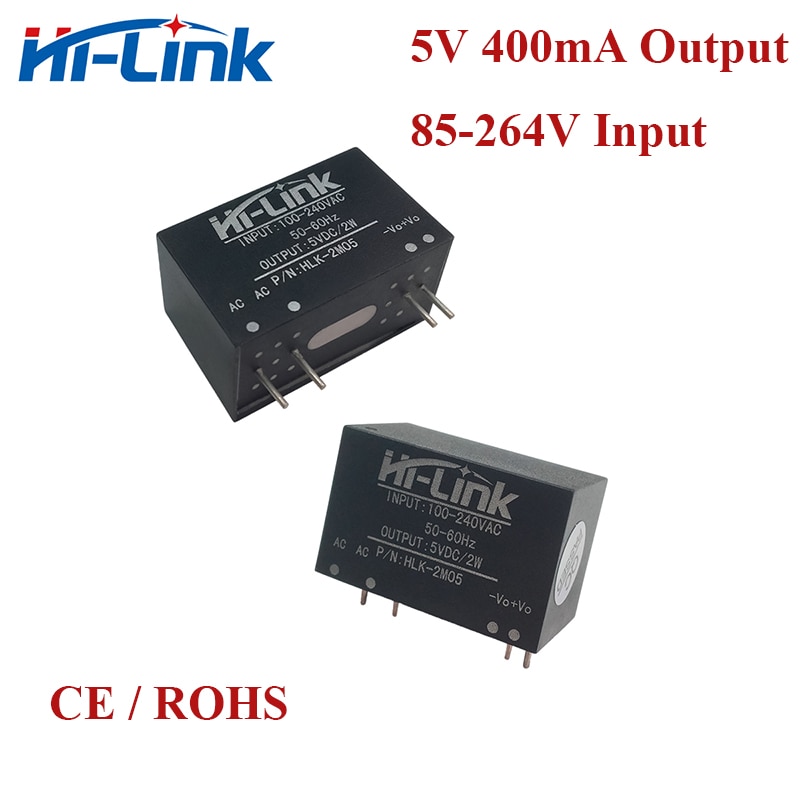 Livre o Navio 5 pçs/lote 110V saída de 220V a fonte de alimentação de comutação 5v 400mA HLK-2M05 Hi-Link Fabricante