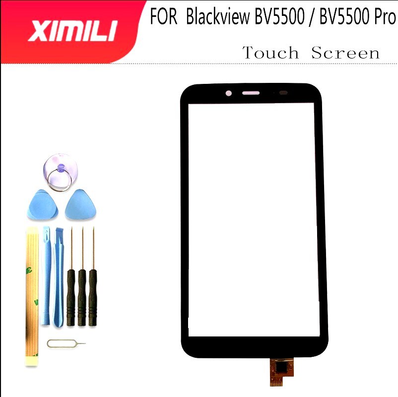 Panel digitalizador de cristal para blackview bv5500 pro, pantalla táctil de cristal con Sensor de lente para bv5500 + herramientas, 100% Original, 5,5 pulgadas