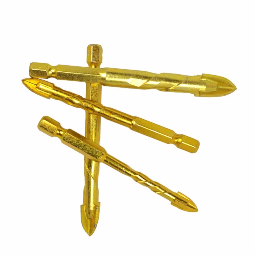 Hex Shank Tegel Glas Cross Spear Head Lange Boor 6/8/10/12Mm Tungsten Carbide tip Voor Keramische Beton Metalen Boren