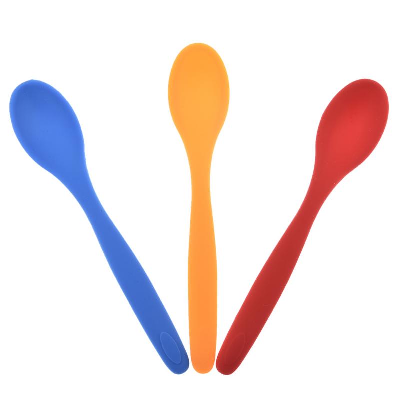17.5x3.5cm Universal Kitchen Silicone Spoon Heat Resistant Scraper Spatula Ice Cream Cake Shovel Mixing Spoon Cooking Tools