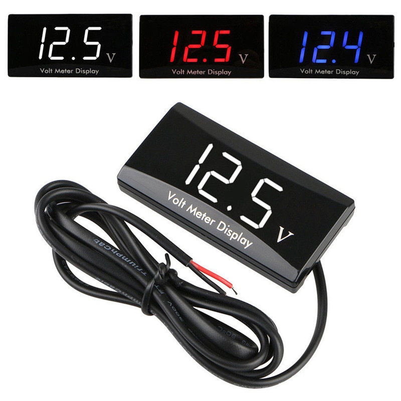 Convenient Portable Waterproof Display Digital LED High Accuracy Voltage Volt Gauge Voltmeter Car Motorcycle Panel Meter#289979