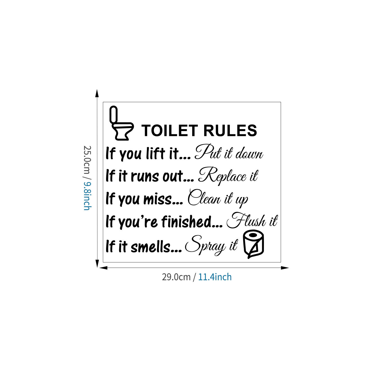 Toiletregels Badkamer Muurdecoratie Stickers, DIY Verwijderbare Vinyl Art Badkamer Decoratie Muur Citaten Stickers Bord Voor Deur Woonkamer