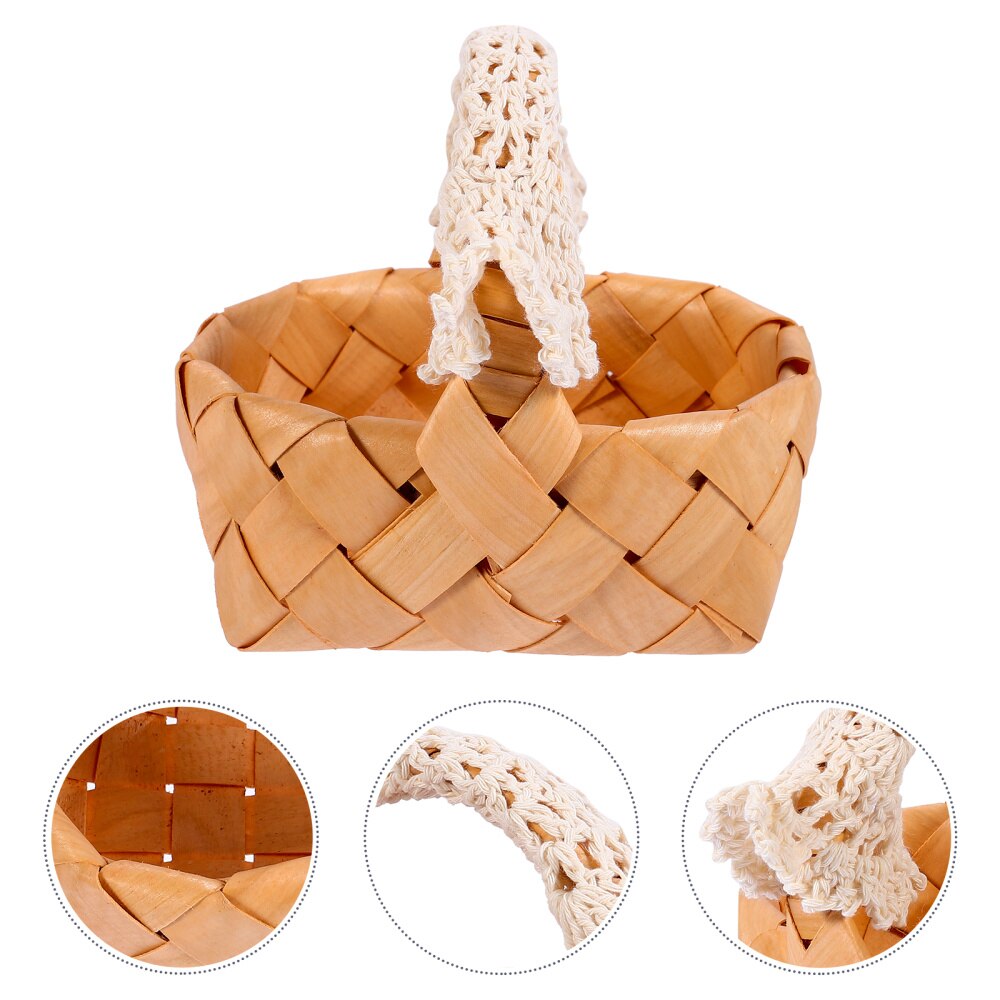 1pc Exquisite Flower Baskets Flower Arrangement Container Lace Handle Basket: Default Title