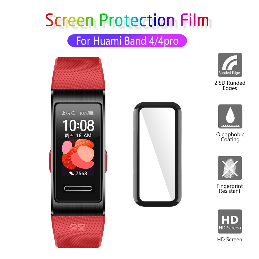 1/2Pcs 3D Gebogen Oppervlak Volledige Edge Beschermende Films Scratch Proof Screen Protector Voor Huawei Band 4 4 pro Horloge Accessoires
