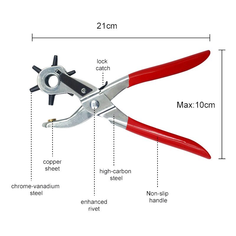 Lederen Riem Perforator Tang Oogje Puncher Revolve Naaimachine Tas Setter Tool Horlogeband Strap Huishoudelijke Leathercraft