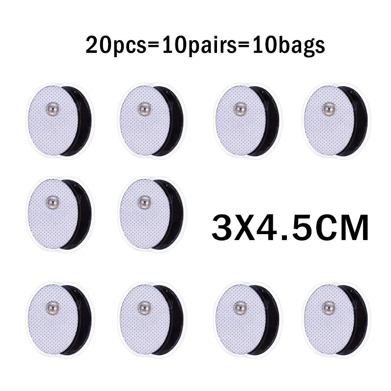 10/20Pcs Self-adhesive Electrode Pads for Tens Machine Acupuncture Digital Therapy Replacement Patches ABS EMS Massager Health: 20pcs 3x4.5cm